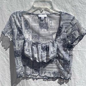 Topshop Cropped Astrology Print Top